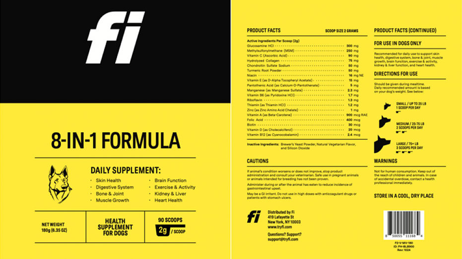 Dog supplements sold online recalled over potential salmonella risk