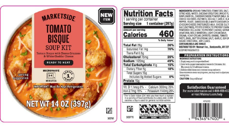 Walmart recalls Marketside tomato bisque soup over possible Listeria risk