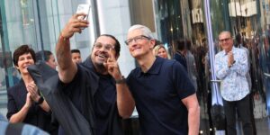 Tim Cook is having a great week as Apple stock hovers within reach of record high