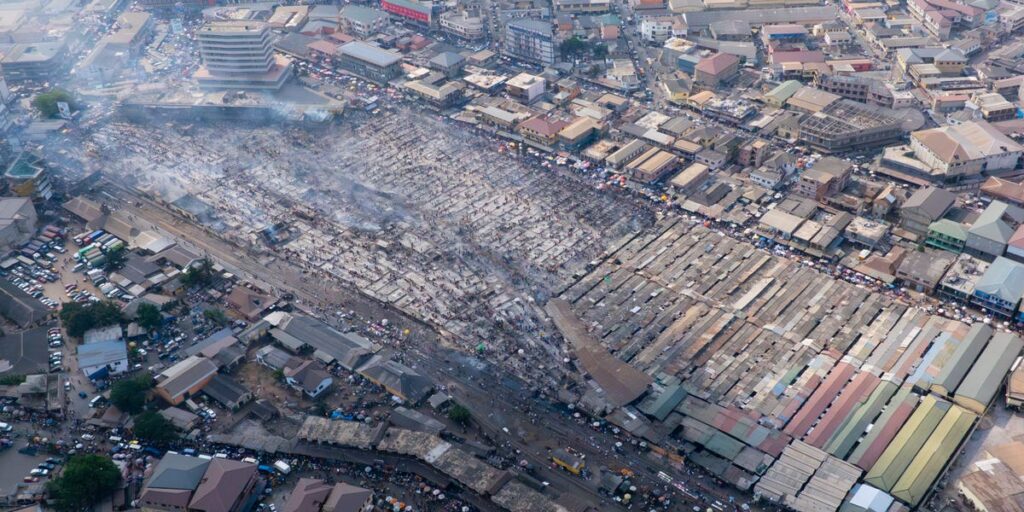 Before and after photos show how a fire destroyed a market where much of the world’s secondhand clothes end up