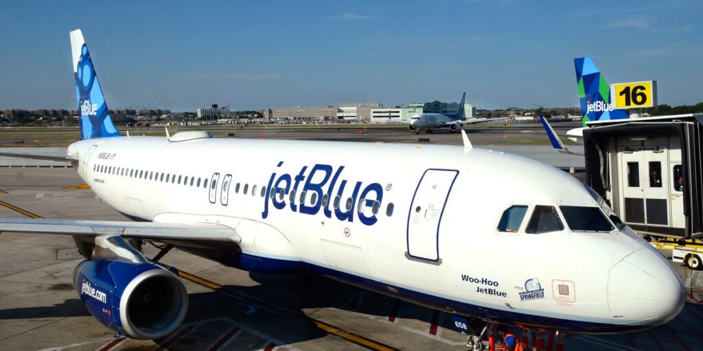 A JetBlue passenger opened the plane’s emergency exit after reportedly arguing with his girlfriend