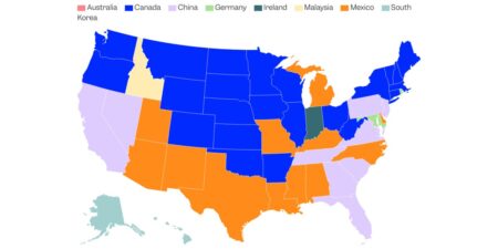 New tariffs are coming. 2 maps show the top trade partners for every state.