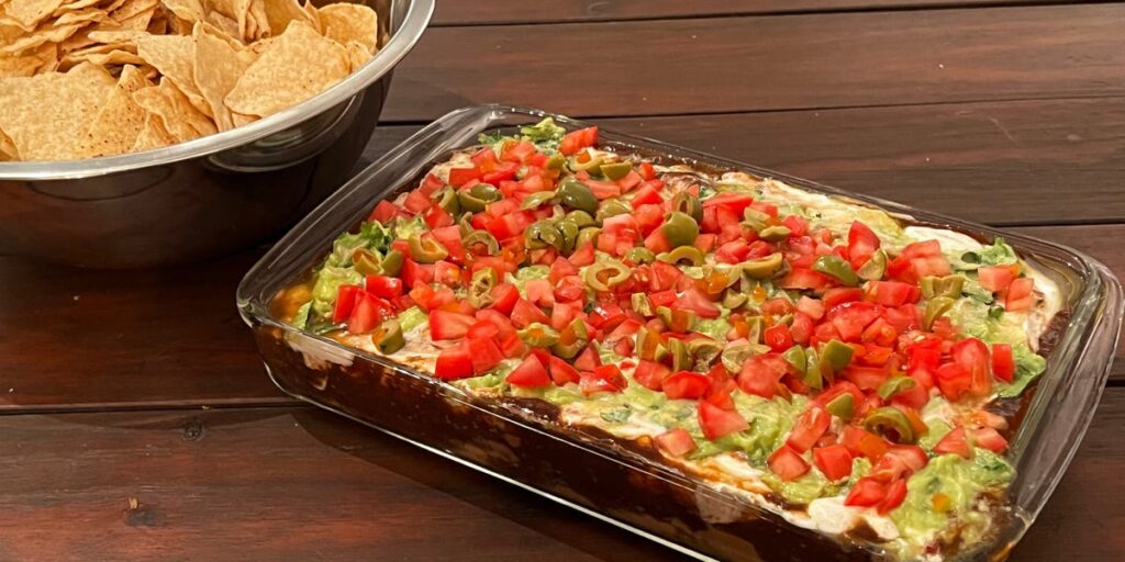 I made Rachael Ray’s 7-layer dip. It called for 19 ingredients but was surprisingly easy to make.