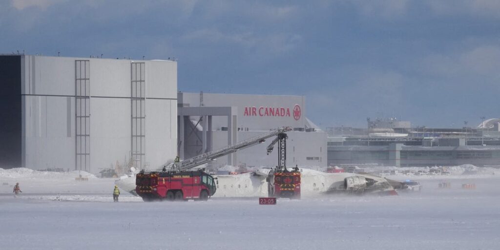 A Delta flight flipped upside down while landing at Toronto’s main airport