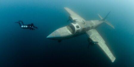 Award-winning underwater photos show haunting wrecks of warships and sunken planes