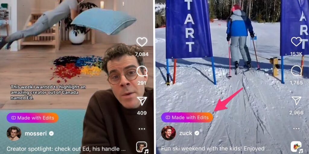 Instagram is starting to roll out a ‘Made with Edits’ tag — but it won’t get you preferential treatment in the feed