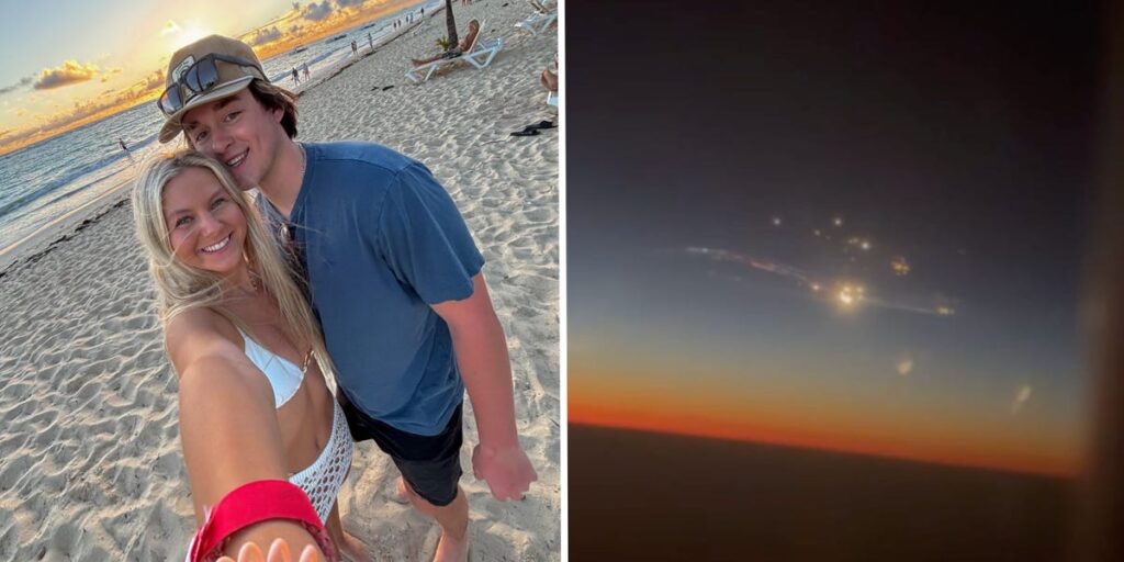 This couple’s flight was rerouted midair after the SpaceX Starship exploded. They saw flaming debris out their window.