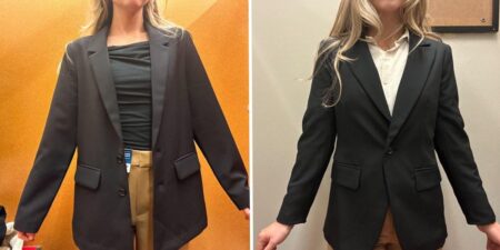 I tried on similar blazers at Old Navy and Banana Republic. The 2 were very different in both quality and price.