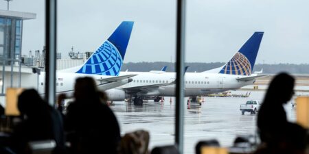 A United Airlines passenger says a pilot forced him from an airplane bathroom for taking too long. Now he’s suing.