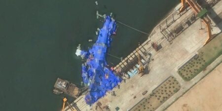 Photos Show Heavy Damage to North Korean Destroyer Lying on Its Side