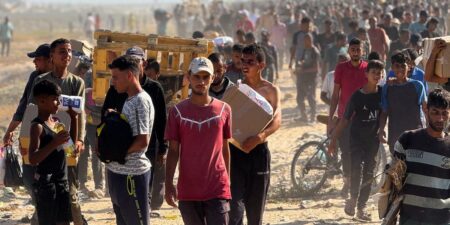 Chaos erupts after thousands of Palestinians rush to grab aid in Gaza