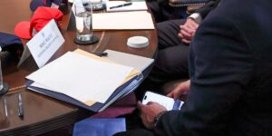 Mike Waltz Captured Appearing to Use Signal App During Cabinet Meeting