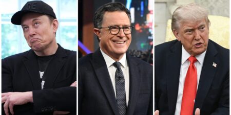 Colbert and Other Late-Night Hosts Feast on Musk’s Feud With Trump