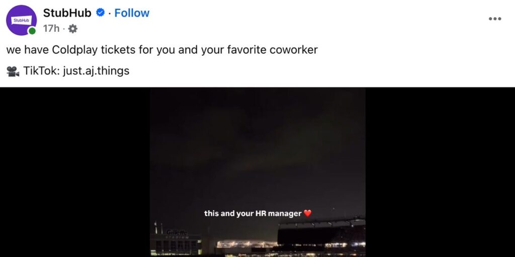 Tesla, Netflix, and StubHub Jump on Coldplay ‘Kiss Cam’ Moment