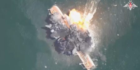 Russia’s Sinking Fake Ships With Naval Drones, Copying Ukraine Tactic