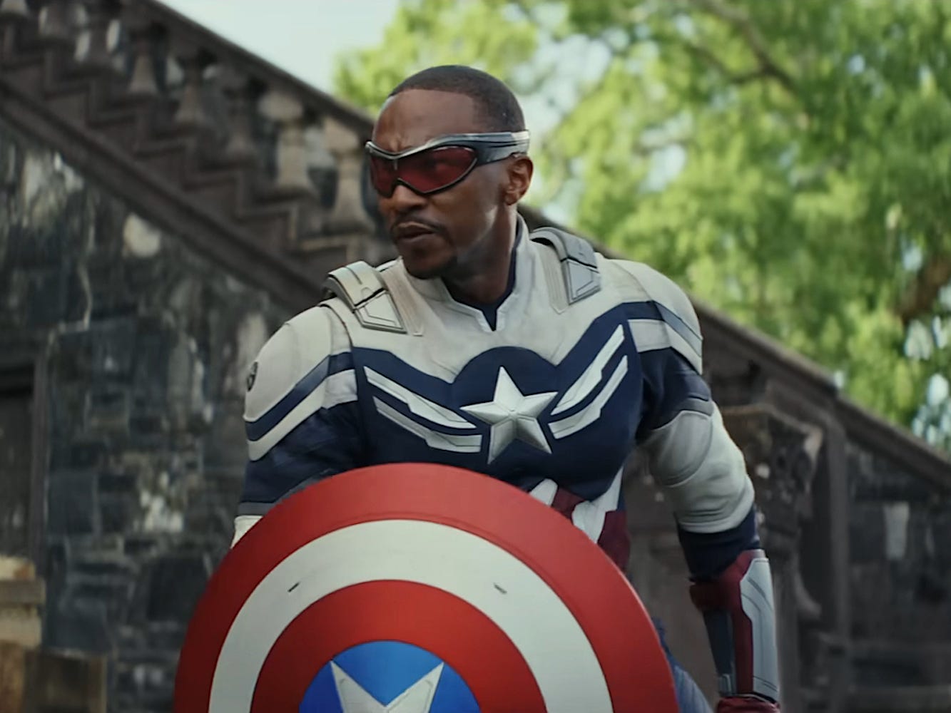 Anthony Mackie as Sam Wilson/Captain America in "Captain America: Brave New World."