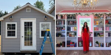 A Couple Spent ,000 to Transform a Shed Into a Cozy Library