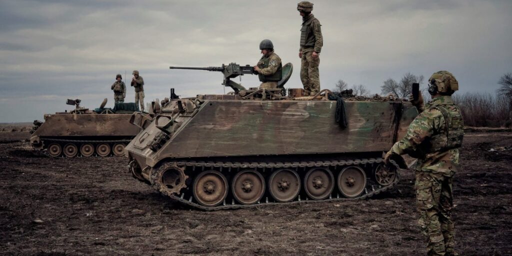 US Armor Captured in Ukraine Seen With Russian, American Flags: Video
