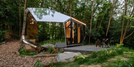 This Tiny Home Looks Like a Spaceship and Has a Sauna