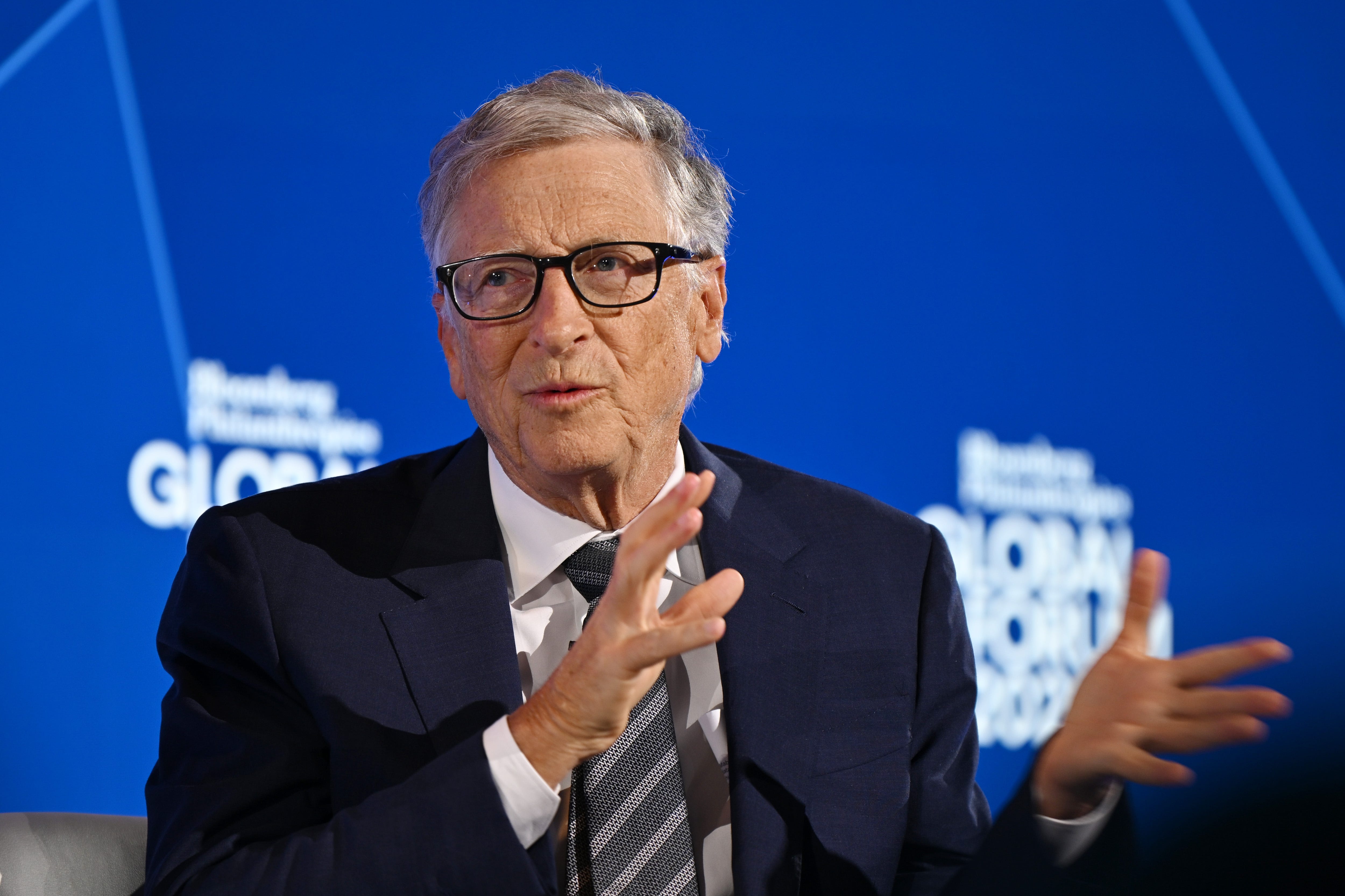 Bill Gates speaks during an event