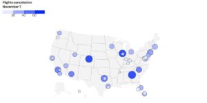 Map: Canceled Flights by Airport During Government Shutdown Map: Canceled Flights by Airport During Government Shutdown
