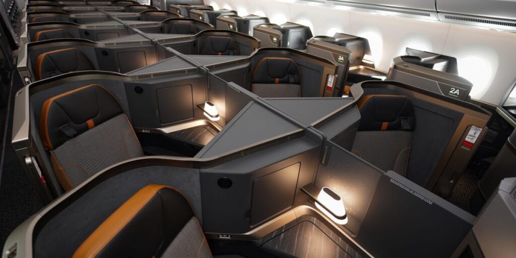 An airline offering ,600 business-class seats on US-Asia routes is expanding its luxury cabin with a new plane