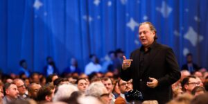 A recording of CEO Marc Benioff’s keynote was posted on Salesforce’s internal site. His jokes about ICE weren’t included.
