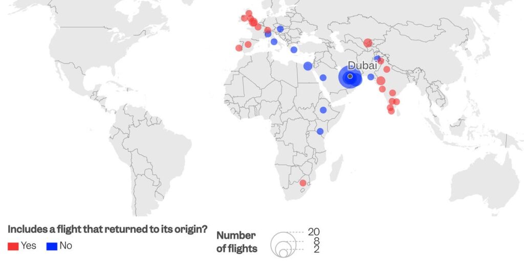 MAPPED: 65 planes were diverted as a drone strike caused flight chaos at Dubai Airport once again MAPPED: 65 planes were diverted as a drone strike caused flight chaos at Dubai Airport once again