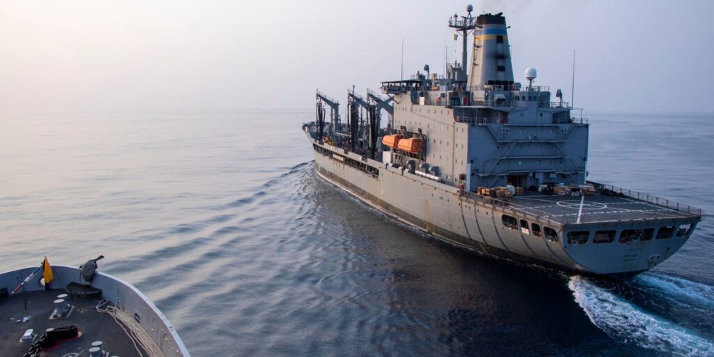 A US Navy oiler ran hard aground after its captain urged a last-minute shortcut: ‘Let’s try to shoot the gap’