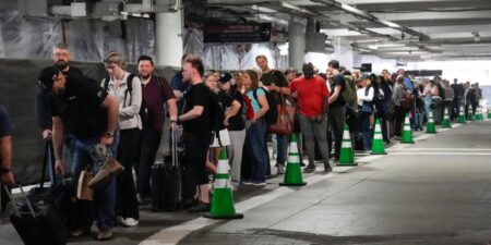 Photos show TSA lines clogging airports and snaking into parking garages during partial government shutdown delays Photos show TSA lines clogging airports and snaking into parking garages during partial government shutdown delays