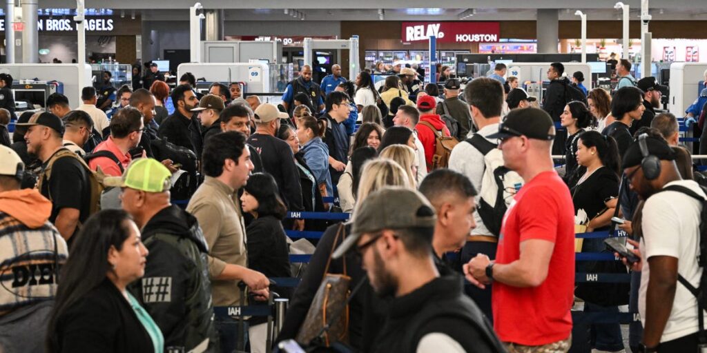 Travelers are waiting hours at airport security as unpaid TSA agents stop showing up for work Travelers are waiting hours at airport security as unpaid TSA agents stop showing up for work