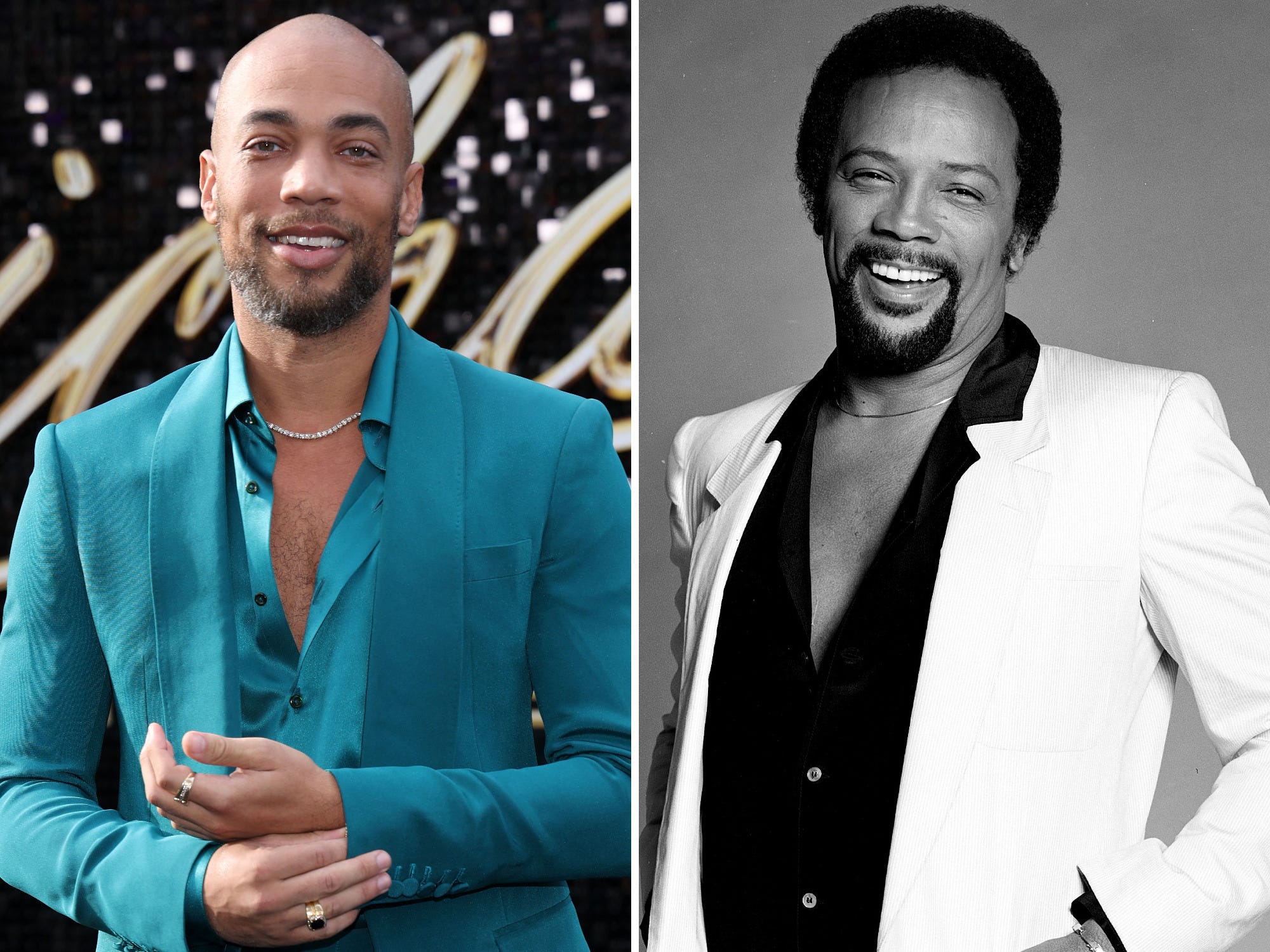 Kendrick Sampson and Quincy Jones side by side