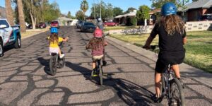 I started letting my son bike with his friends when he was 8. It gives me anxiety, but I see the value in having independence. I started letting my son bike with his friends when he was 8. It gives me anxiety, but I see the value in having independence.