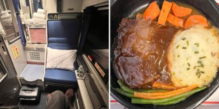 I upgraded my Amtrak seat to a 23-square-foot roomette by bidding 0. Here’s what the 15-hour train ride was like.