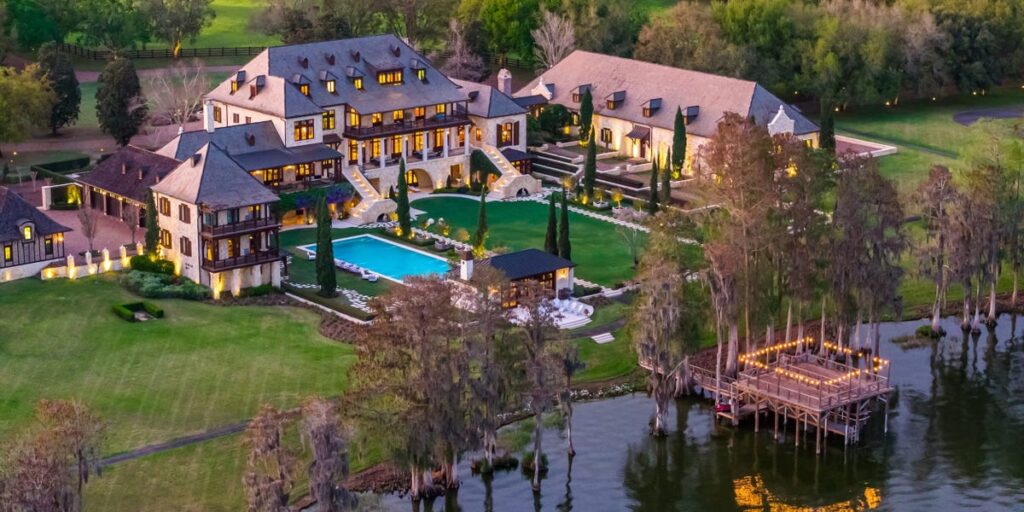 This 5-million French Normandy Château in Florida features a private spa and a go-kart track. See inside.