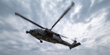 US Apache and Seahawk helicopters sank half a dozen Iranian small boats while clearing out threats around the Strait of Hormuz