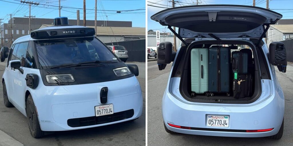We tried out Waymo’s spacious new robotaxi Ojai. It glitched, but we had way more space and could fit in 6 suitcases.