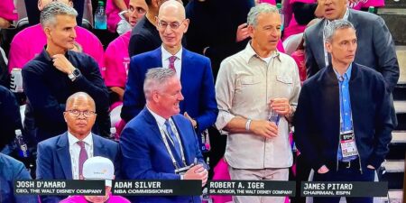 A ‘murderers’ row’ of media executives showed up at the Knicks-Spurs NBA Finals opener