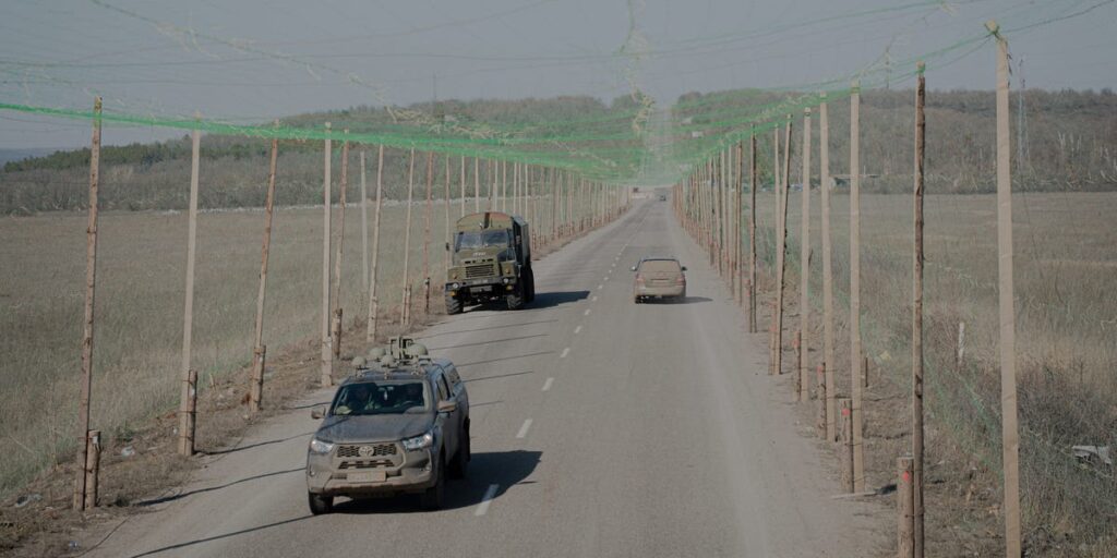 Ukraine lined its roads with enough anti-drone netting this year to cover the length of Florida
