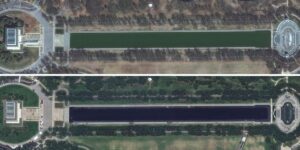 Before-and-after satellite photos show Trump’s changes to the Lincoln Memorial Reflecting Pool in Washington, DC