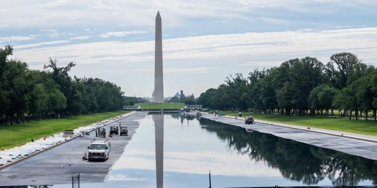 The Reflecting Pool is now ‘American flag blue.’ See how Trump has changed Washington, DC, during his second term.