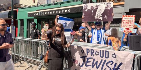 Protesters gather at Williamsburg location of coffee chain that banned Rep. Dan Goldman over his Israel stance