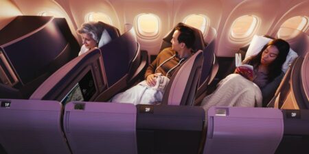 See inside United’s first ultra-premium long-haul Airbus jet. It has sliding doors and a walk-up snack bar.