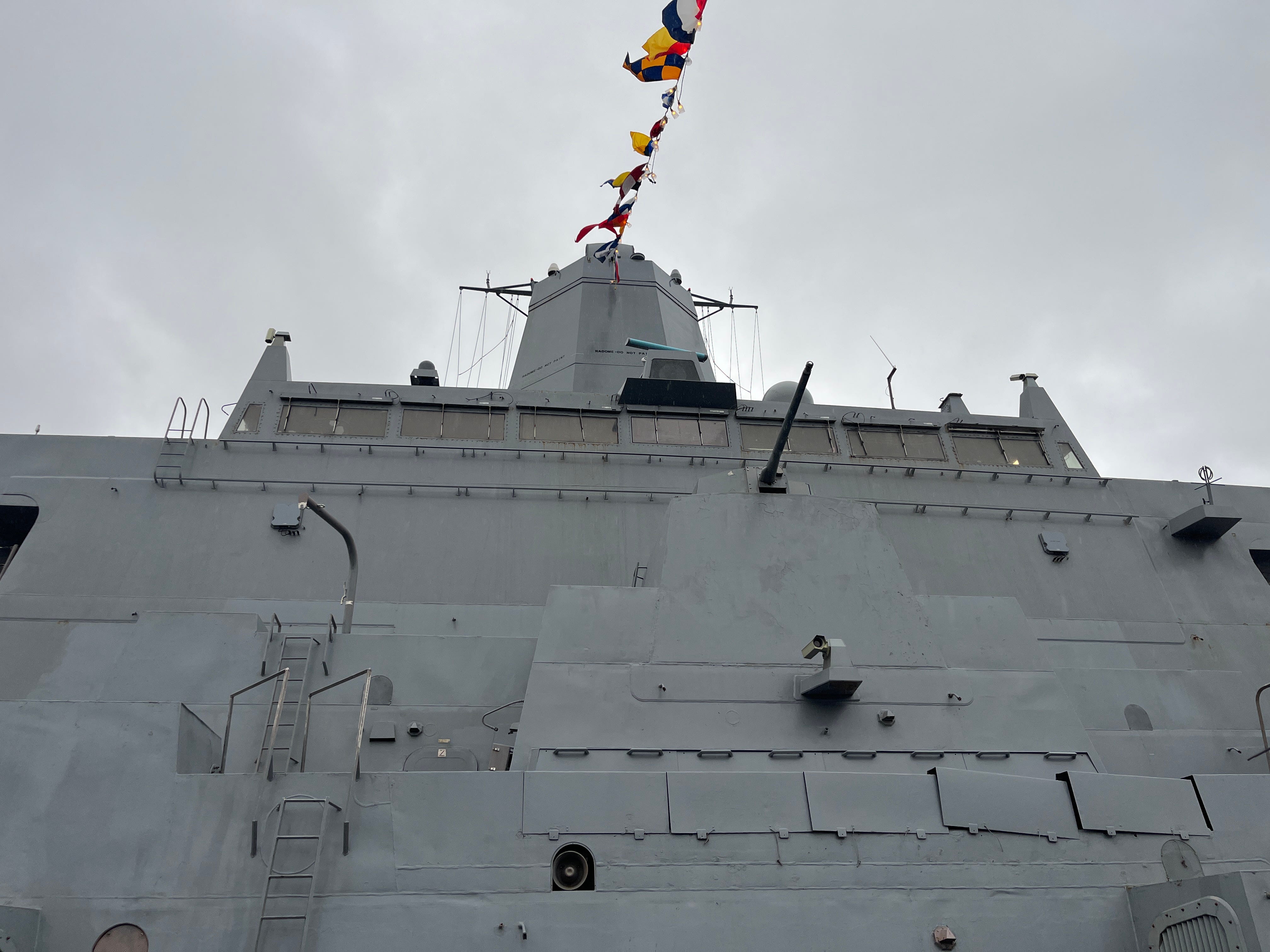The pilothouse of the USS Arlington.