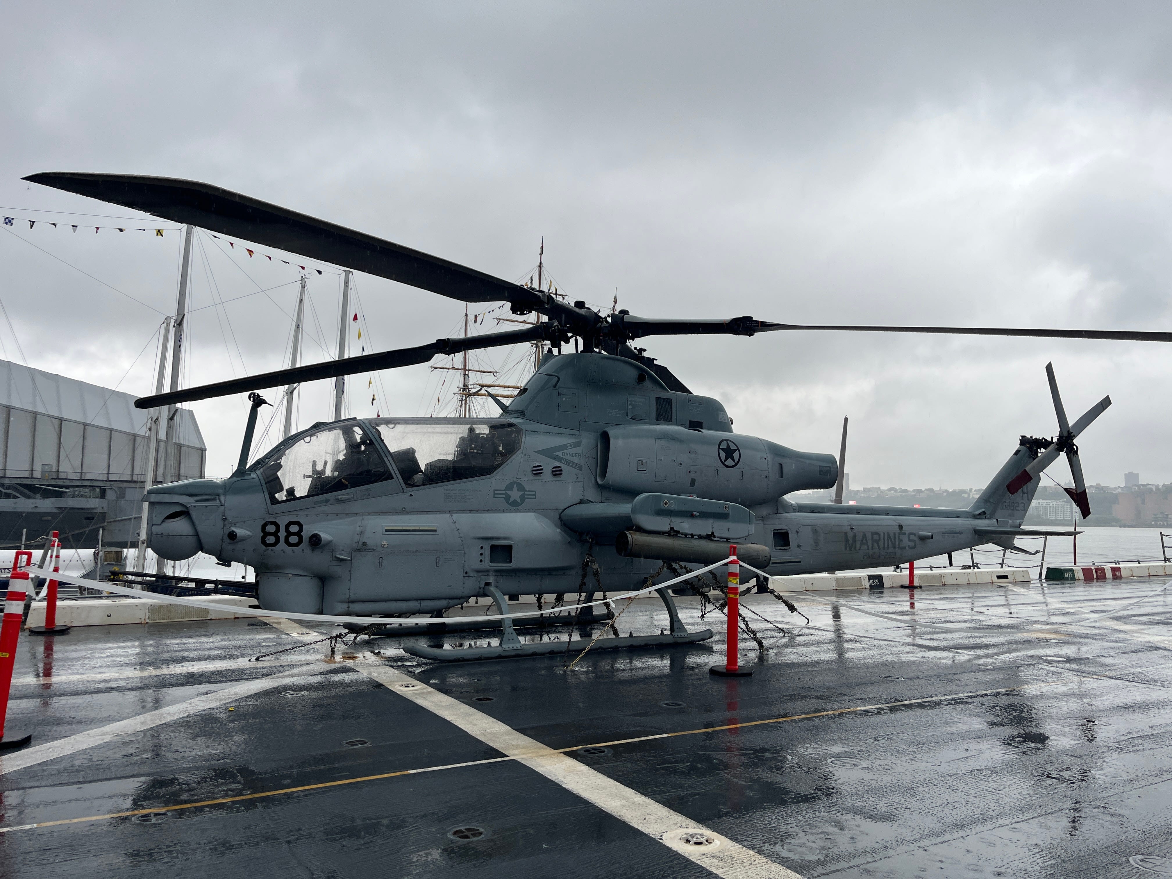 An AH-1Z Viper attack helicopter.