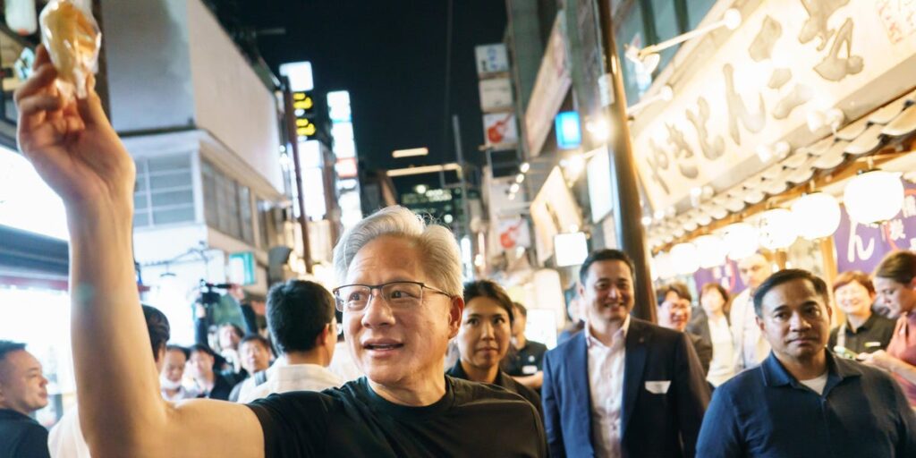 Jensen Huang hands out red bean buns to Tokyo crowd in his latest culinary adventure