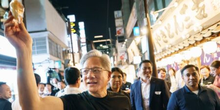 Jensen Huang hands out red bean buns to Tokyo crowd in his latest culinary adventure