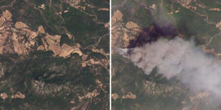 Before-and-after satellite images show the staggering toll of France’s worst wildfire season on record