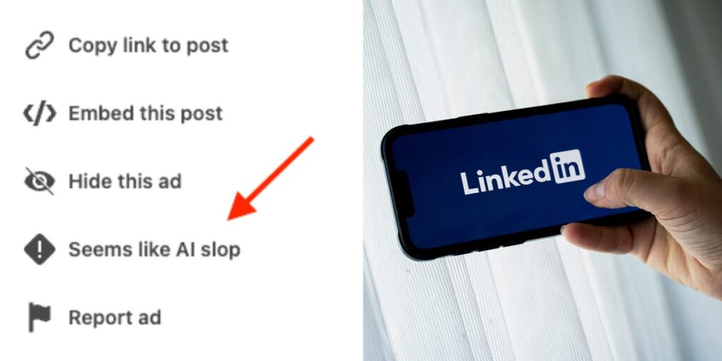 You can now call out LinkedIn AI slop using a new button