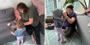 I work from home, and our family helps with childcare. We’re still putting our daughter in part-time day care.